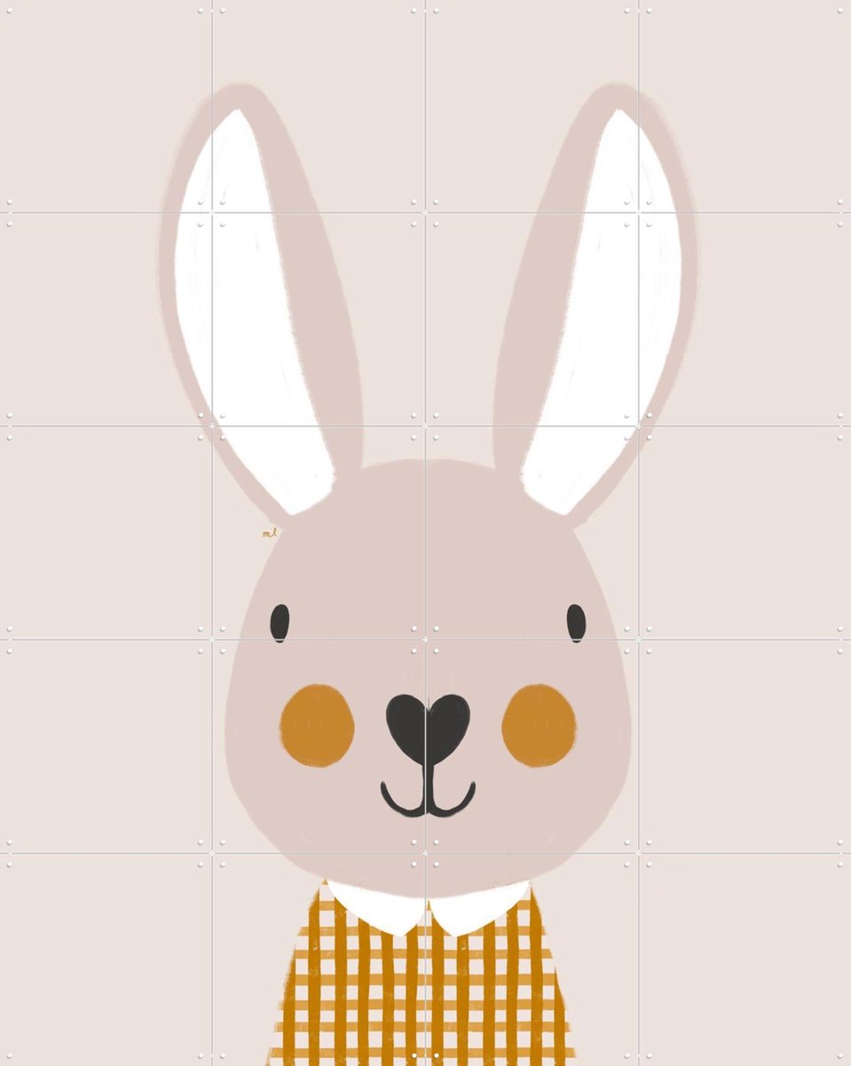 IXXI Bunny, Menina Lisboa & Various - 80 x 100 cm - Gratis ophangtool - Grote wanddecoratie en posters - Cartoonesk, Grafisch Ontwerp, Fantasierijk