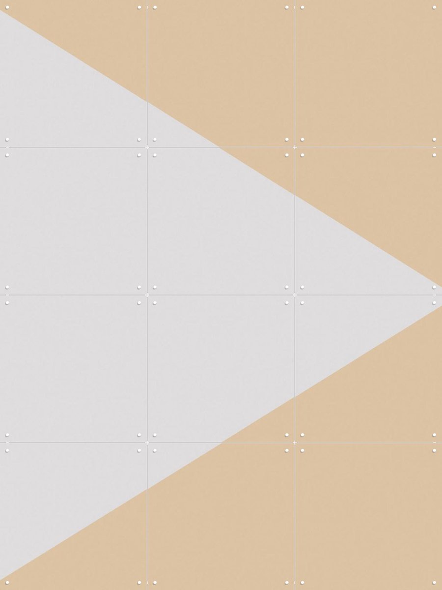 IXXI Color blocking - Grey Beige, Allon Dery - 60 x 80 cm - Gratis ophangtool - Grote wanddecoratie en posters - Grafisch Ontwerp, Abstract