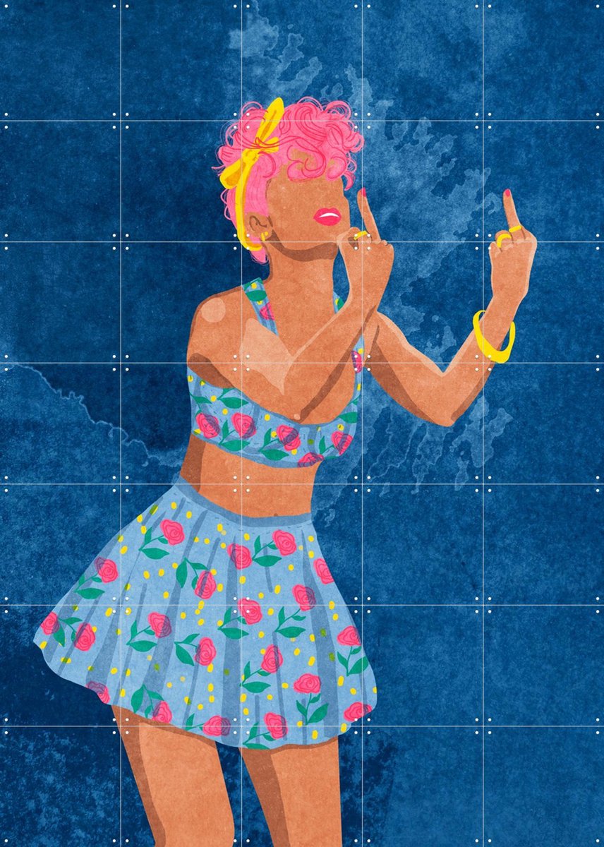 IXXI Not Your Girl, Raissa Oltmanns - 100 x 140 cm - Gratis ophangtool - Grote wanddecoratie en posters - Illustraties, Digitale Kunst, Pop art