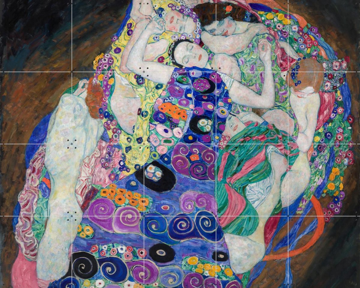 IXXI Virgin, Gustav Klimt & Bridgeman Images - 100 x 80 cm - Gratis ophangtool - Grote wanddecoratie en posters - Olieverf, Klassiek, Kleurrijk, Art