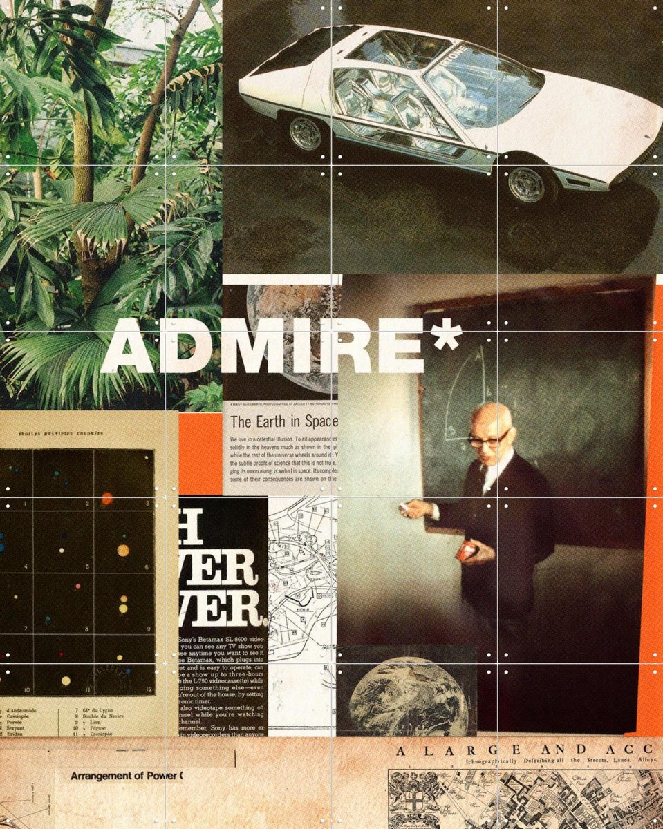 IXXI Admire, Frank Moth - 80 x 100 cm - Gratis ophangtool - Grote wanddecoratie en posters - Grafisch Ontwerp, Collage, Gemengde Technieken, Vintage