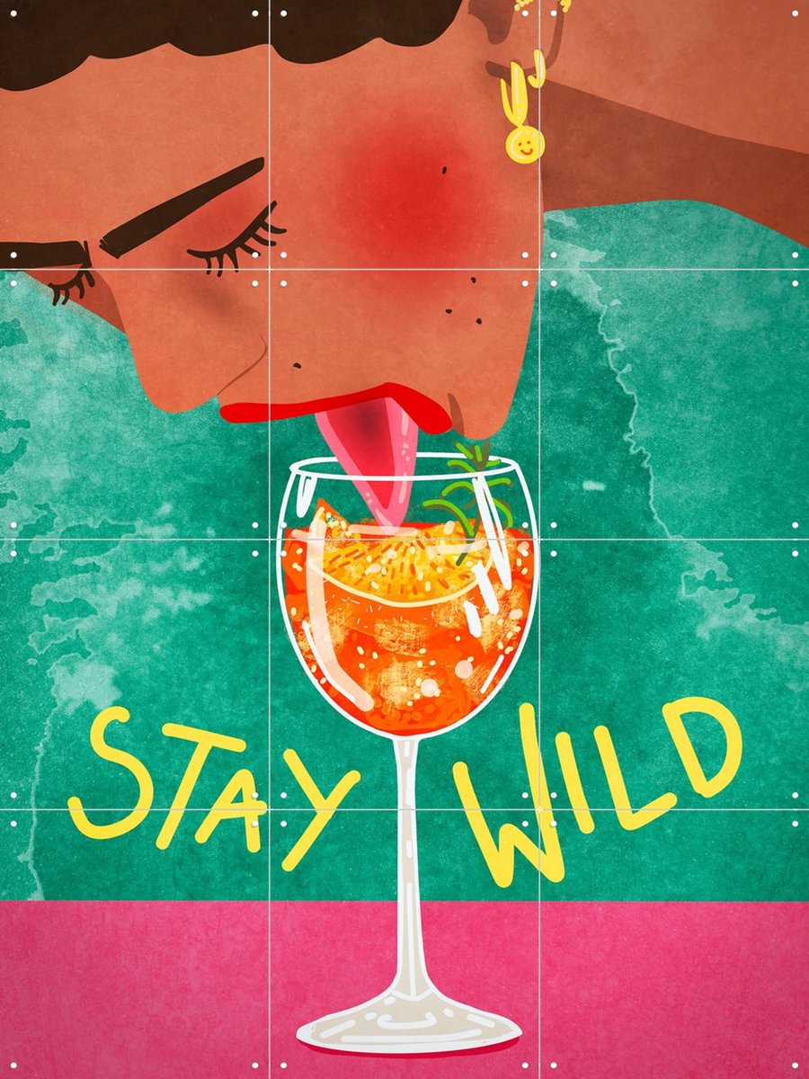 IXXI Stay Wild, Raissa Oltmanns - 60 x 80 cm - Gratis ophangtool - Grote wanddecoratie en posters - Grafisch Ontwerp, Speels, Cartoonesk