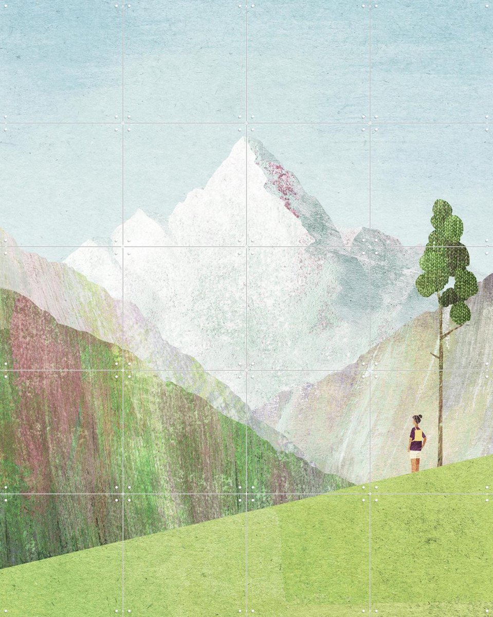 IXXI The Valley, Henry Rivers - 80 x 100 cm - Gratis ophangtool - Grote wanddecoratie en posters - Illustraties, Minimalisme, Woonkamer, Mancave