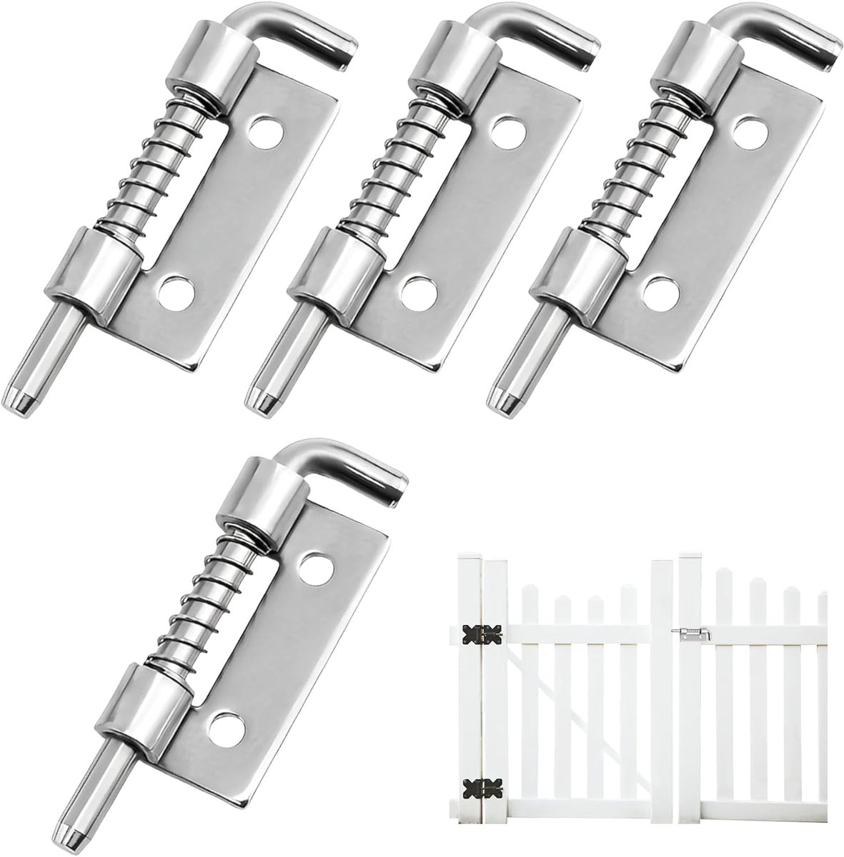 Veerpen Grendels - Schuifsloten - Kasten Beveiligen - Automatisch Vergrendelend - 4 Stuks - Zilver