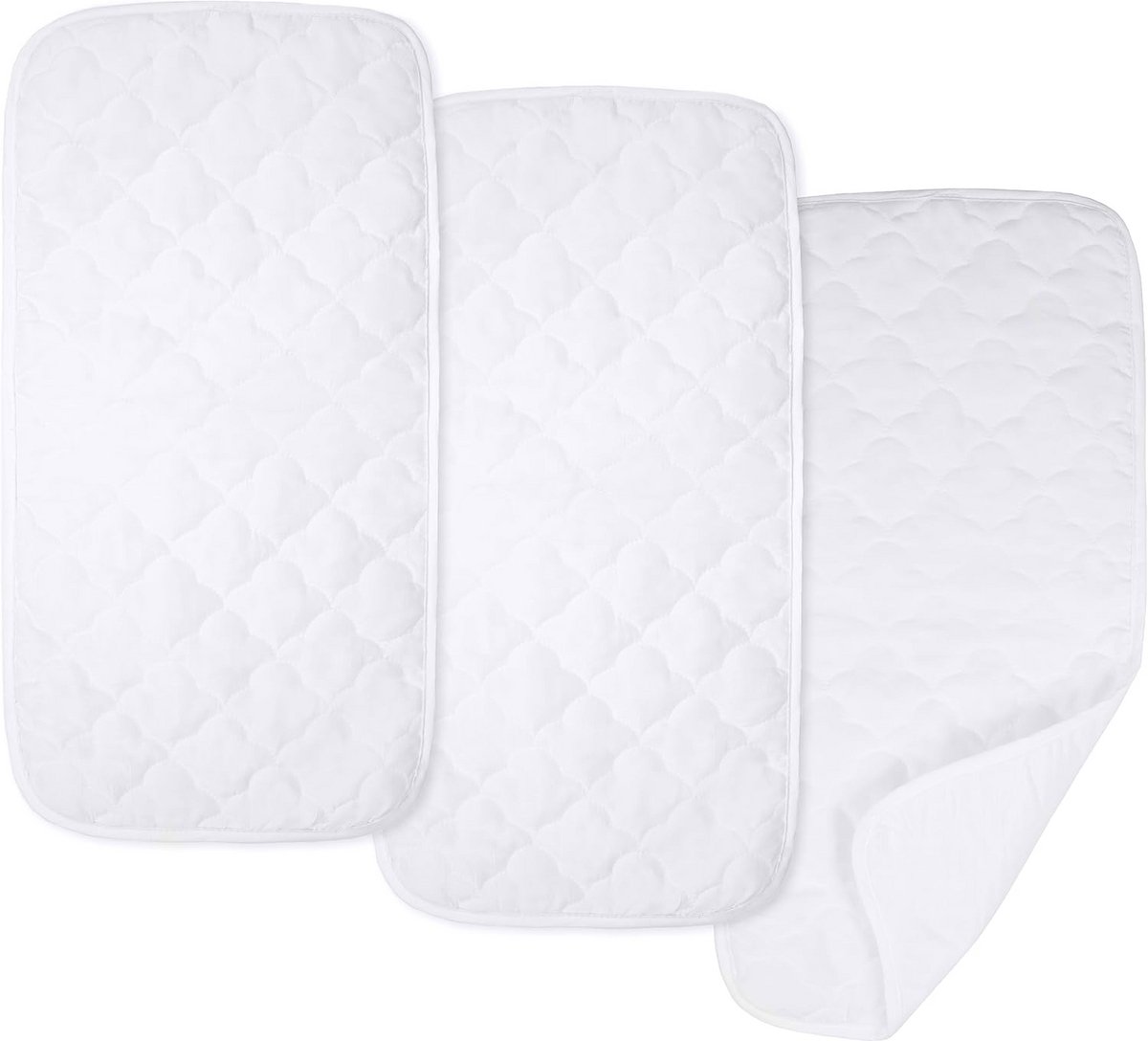 Waterdichte Microfiber Aankleedkussen Voeringen voor Commode en Wieg - 3 Stuks
