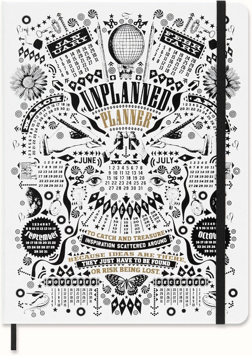 Ongeplande Weekplanner Extra Groot (19x26cm) met Harde Kaft en Elastiek - Ongedateerd Notitieboek