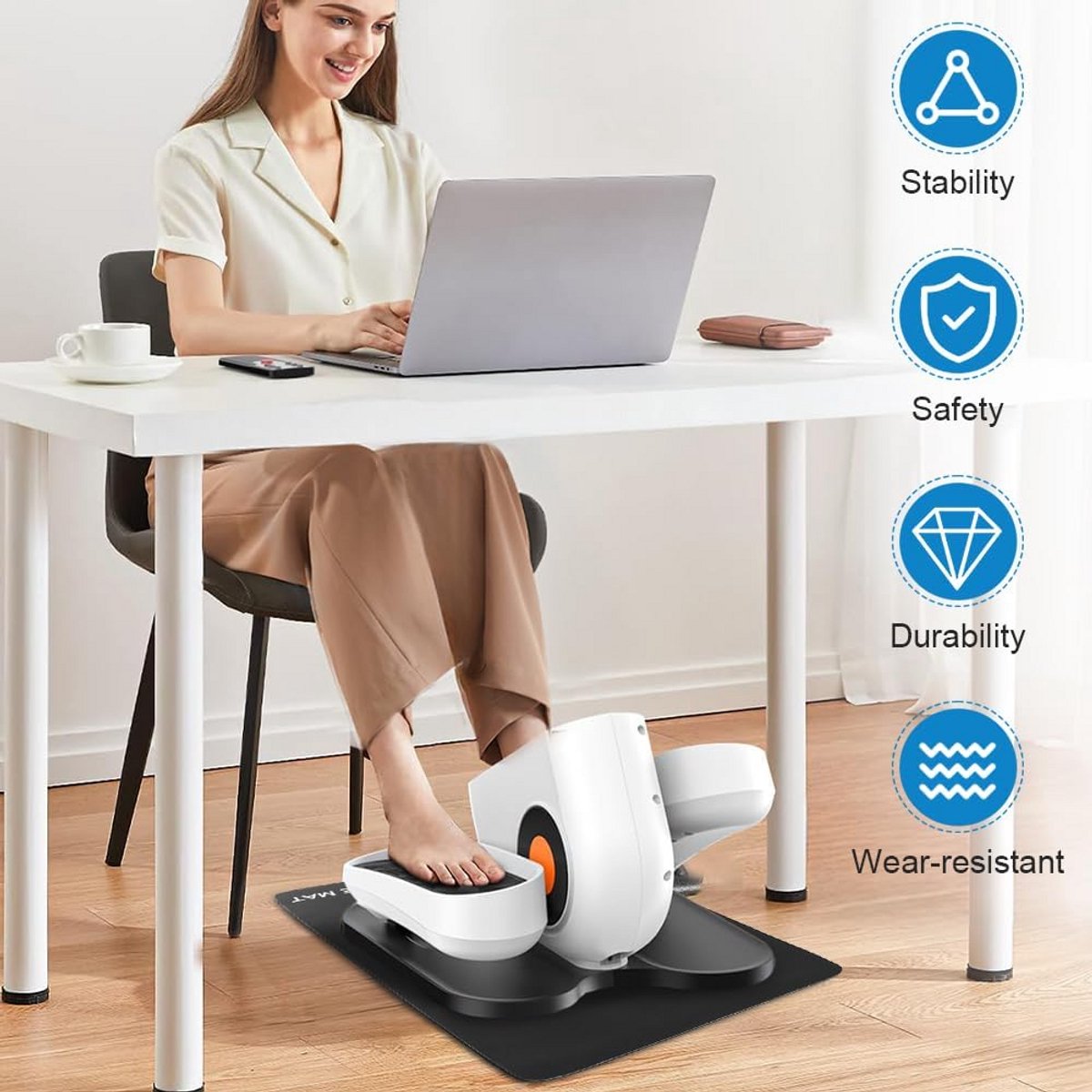 Antislip Trainingsmat voor Elliptische Trainer en Oefenfiets - Beschermt Vloer