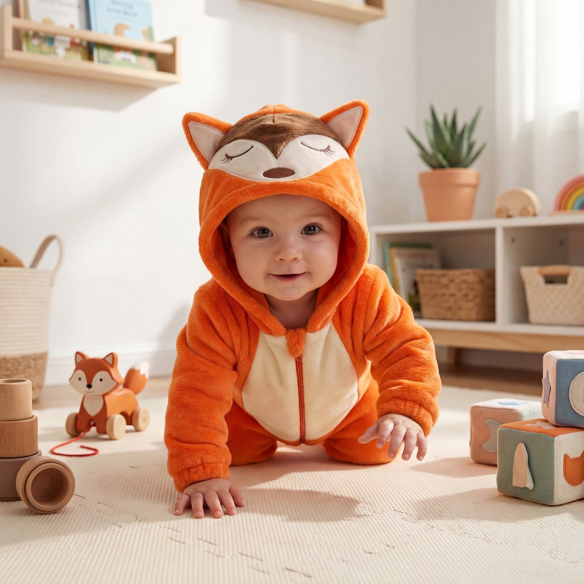JAXY Baby Onesie - Carnavalskleding Kinderen - Verkleedkleren Jongen en Meisje - Verkleedkleding - Romper - EU (label 100) - Vos — afbeelding 4