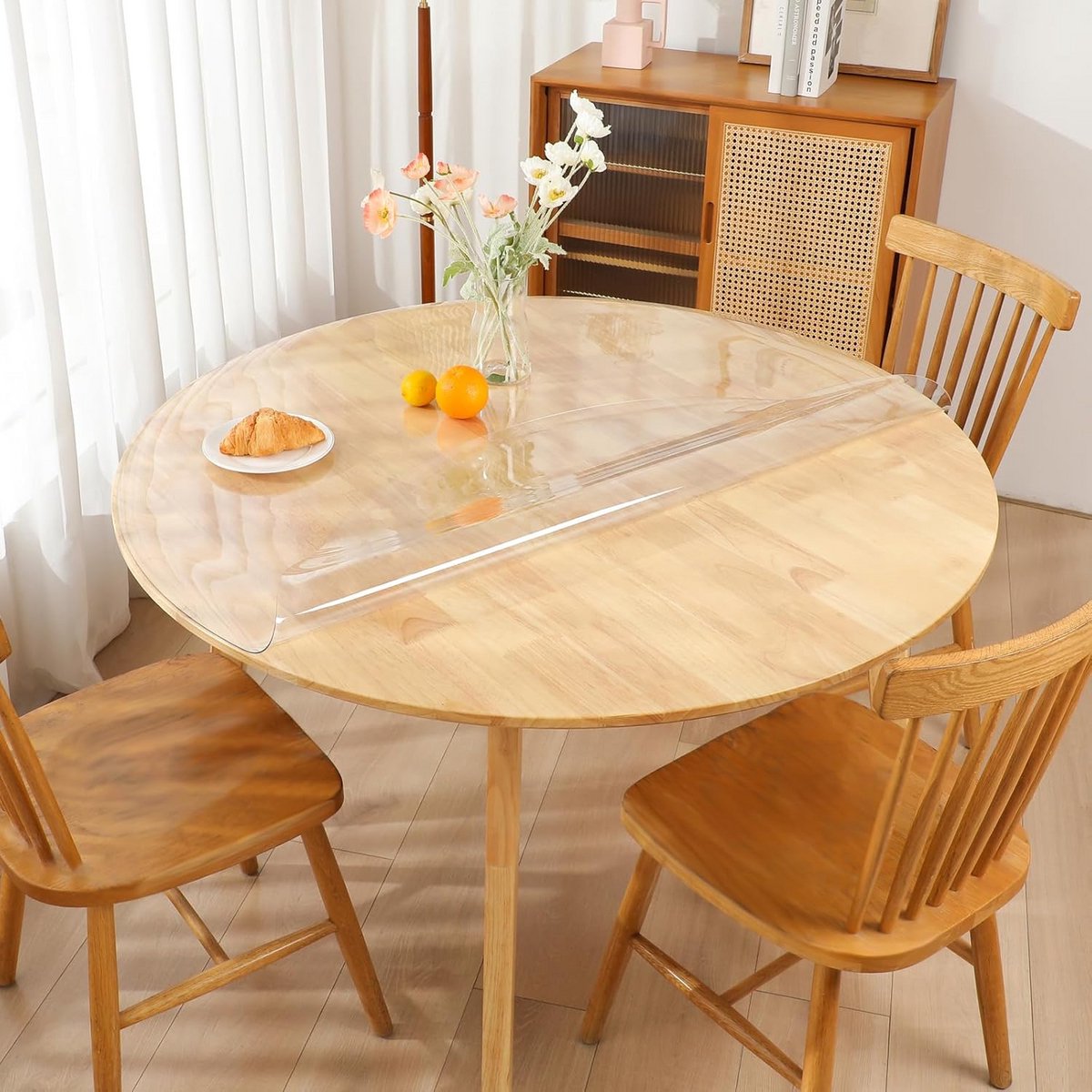 Ronde Tafelkleed Beschermhoes PVC Transparant - 80 cm Diameter - 1.5 mm Dik - Waterdicht