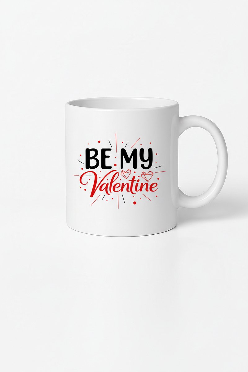 Valentijnsdag Mok 'Be My Valentine' met Harten - Liefdevol Cadeau voor Jouw Geliefde