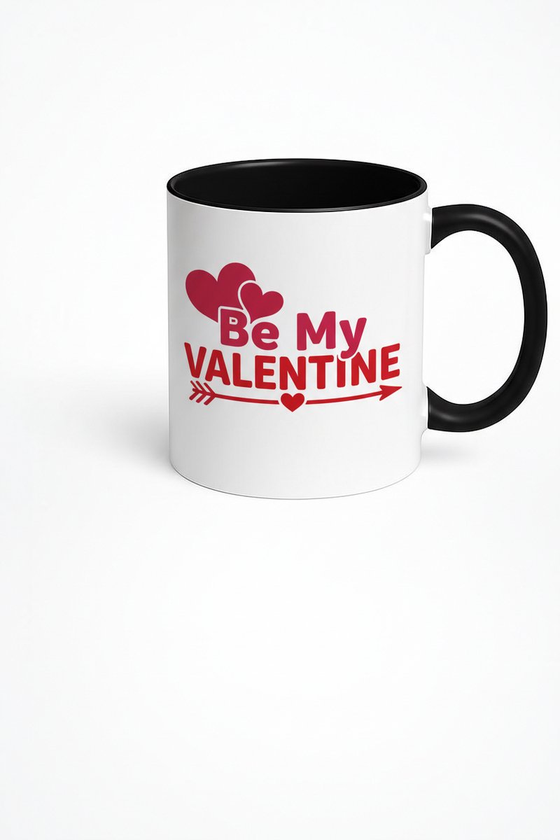 Valentijn Mok "Be My Valentine" met Harten & Pijl - Romantisch Cadeau voor Liefde