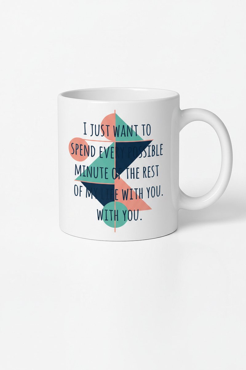 Romantische Mok 'Every Possible Minute With You' - Liefdes Mok Cadeau