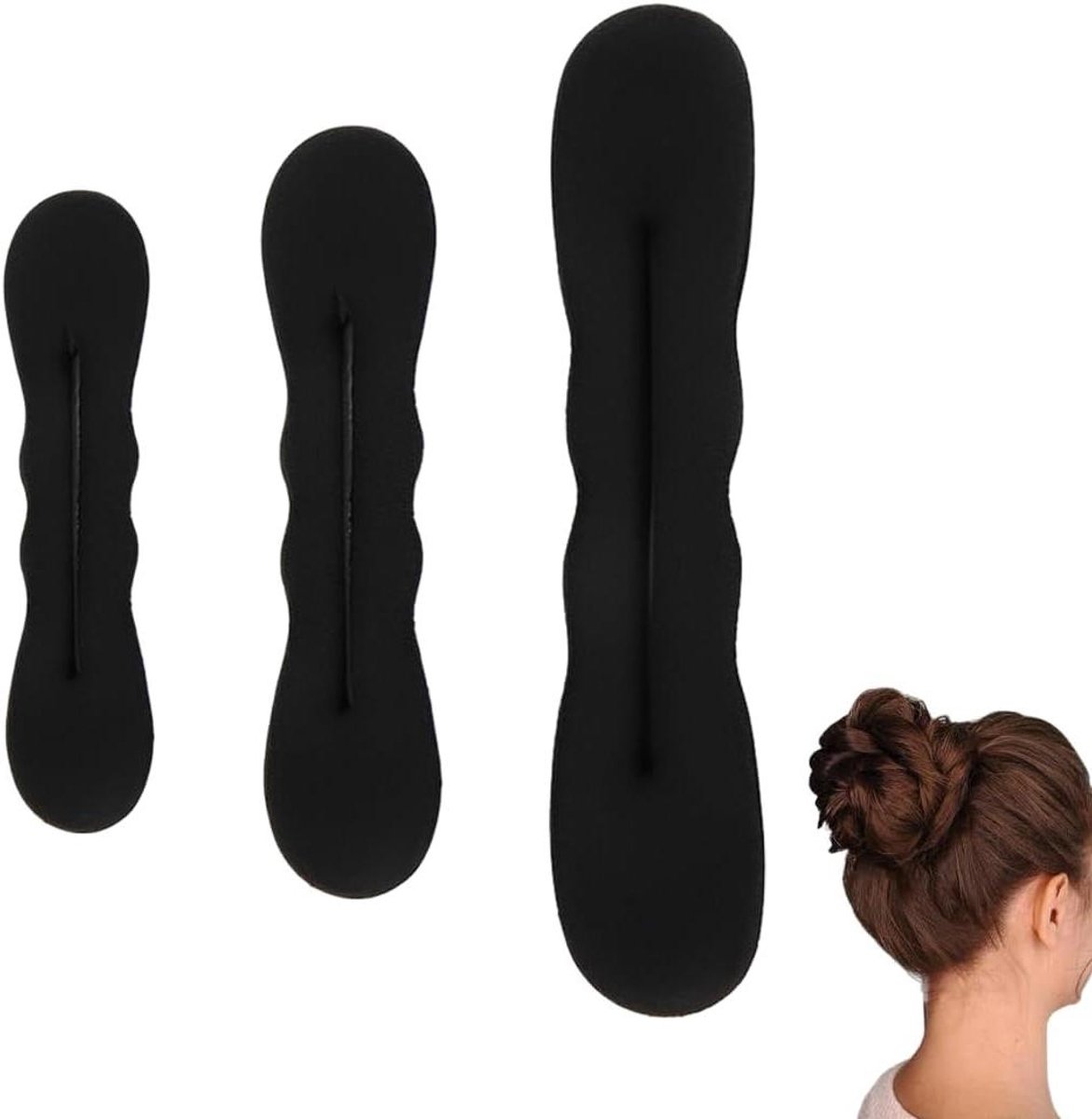 3 stuks bruine haaraccessoires voor haarknopen en haarstyling
