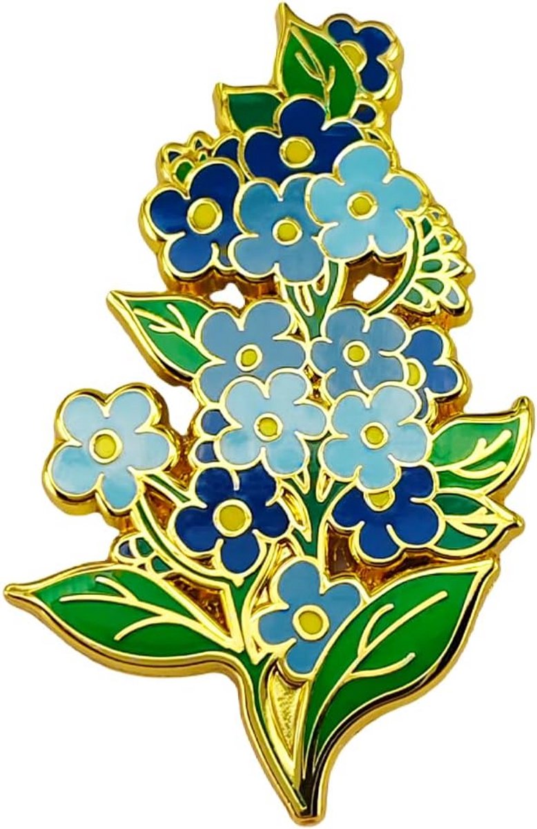 Emaille Bloemen Pin - Vergeet-mij-niet Boeket Reversspeld voor Decoratie en Cadeau