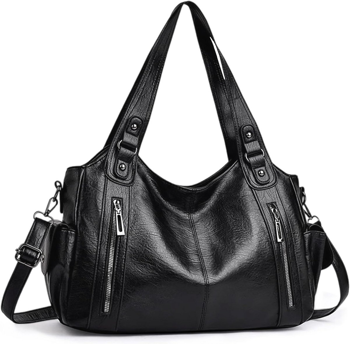 Grote Dames Shopper Tas van PU Leer - Schoudertas & Tote Bag voor Werk en Reizen