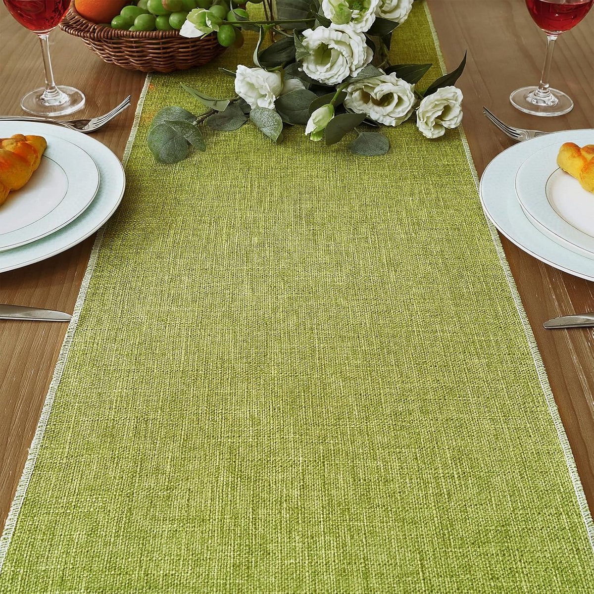 Lange Groene Tafelloper 40x140 cm voor Eettafel en Salontafel
