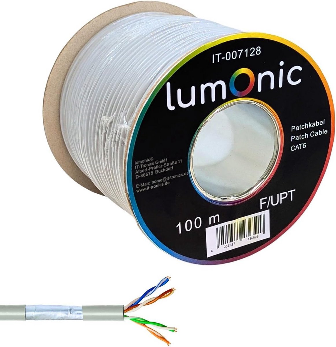 100m Netwerkkabel CAT 6 F/UTP Gigabit Ethernet Kabel tot 250 MHz Afgeschermd