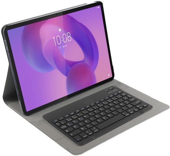 Étui de clavier Just in Case adapté pour Lenovo Idea Tab Pro - Noir uni - Cuir artificiel - Disposition du clavier AZERTY