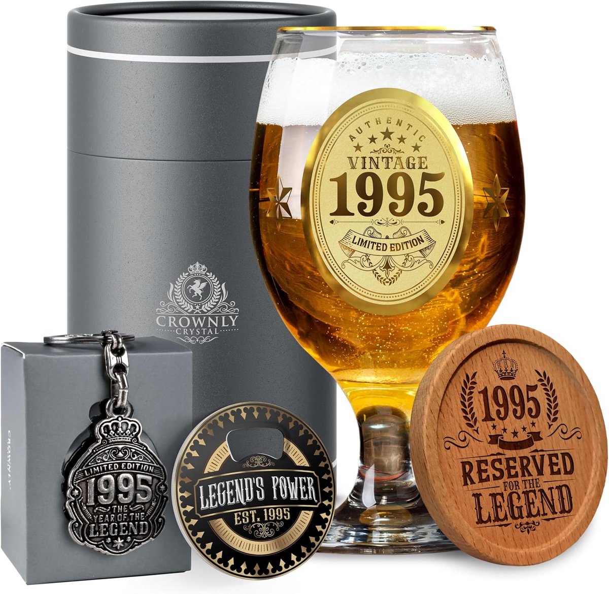 Gegraveerd Bierglas met Geboortejaar - Uniek Cadeau voor Verjaardag