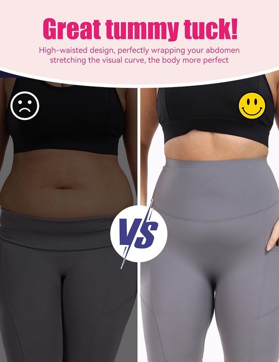 Compressie Leggings voor Dames met Zakken, Figuurcorrigerend Hoog Taille en Grote Maten — afbeelding 4