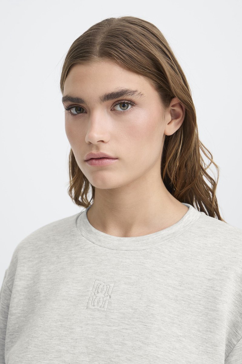 Ichi IHCOZY LS Dames Trui - Light grey melange — cadeau in Cadeau-ideeën - foto 6