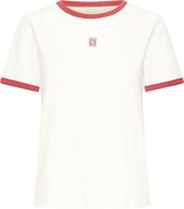 Ichi IHOSLA SS Dames T-shirt - CLOUD DANCER W. GARNET