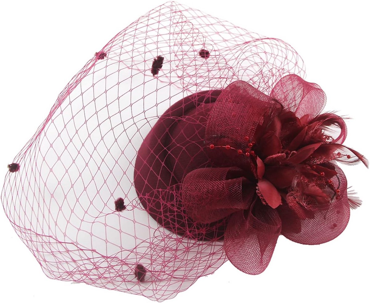 Dames Fascinator Hoed Veil Bloem Hoofdband voor Feest en Bruiloft