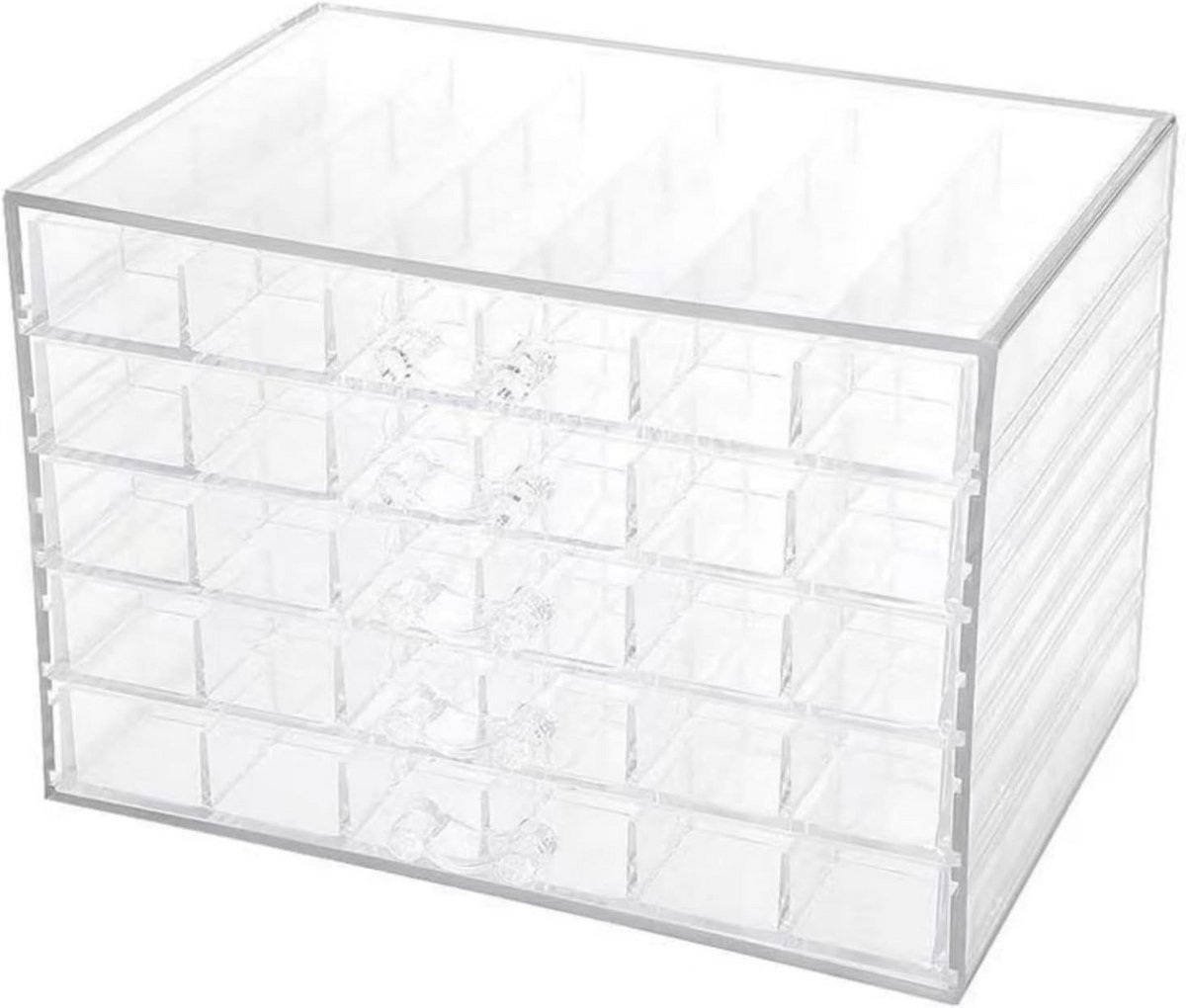 Transparante Acryl Sieraden Organizer met 5 Laden en 120 Vakjes