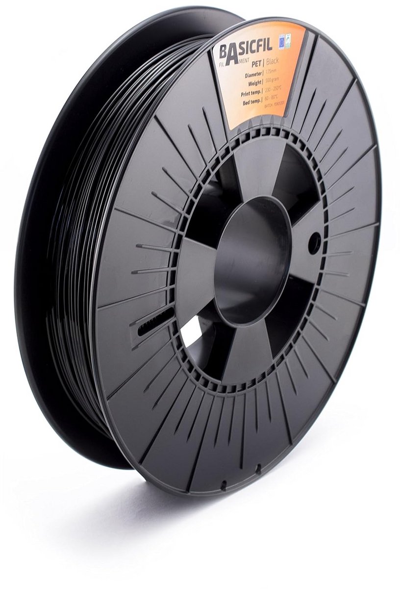 3D-Printerfilament PETG 1,75 mm 500 g Zwart Sterk en Slagvast