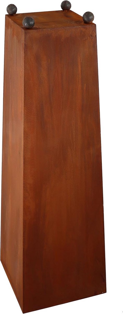 Decoratieve Roestkleurige Bloemenzuil van Metaal voor Tuin en Woonkamer, 85 cm Hoog