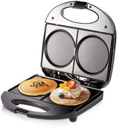 Dubbele Mini-Pannenkoekenmaker - Arepa-maker en Elektrische Pannenkoekenbakplaat - Veelzijdige Bakplaat voor Pannenkoeken Koekjes Eieren Arepas en Ontbijtsandwiches - Ideaal voor Snel Ontbijt Thuis of op Kantoor