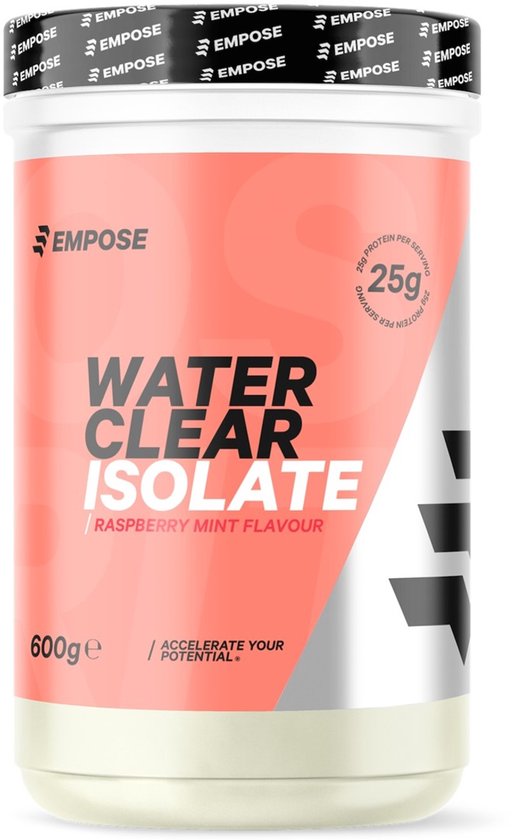 Empose Nutrition Clear Whey Isolate - Framboos - Eitwit poeder - Proteïne Ranja - Suiker- en Vetvrij - 600 g