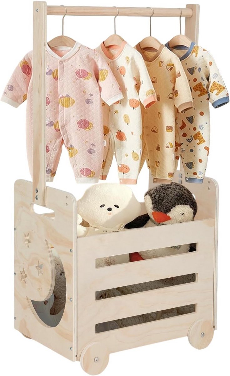 Houten Opbergmand voor Kraamcadeau en Babyuitzet - Draagbare Decoratieve Cadeaubox
