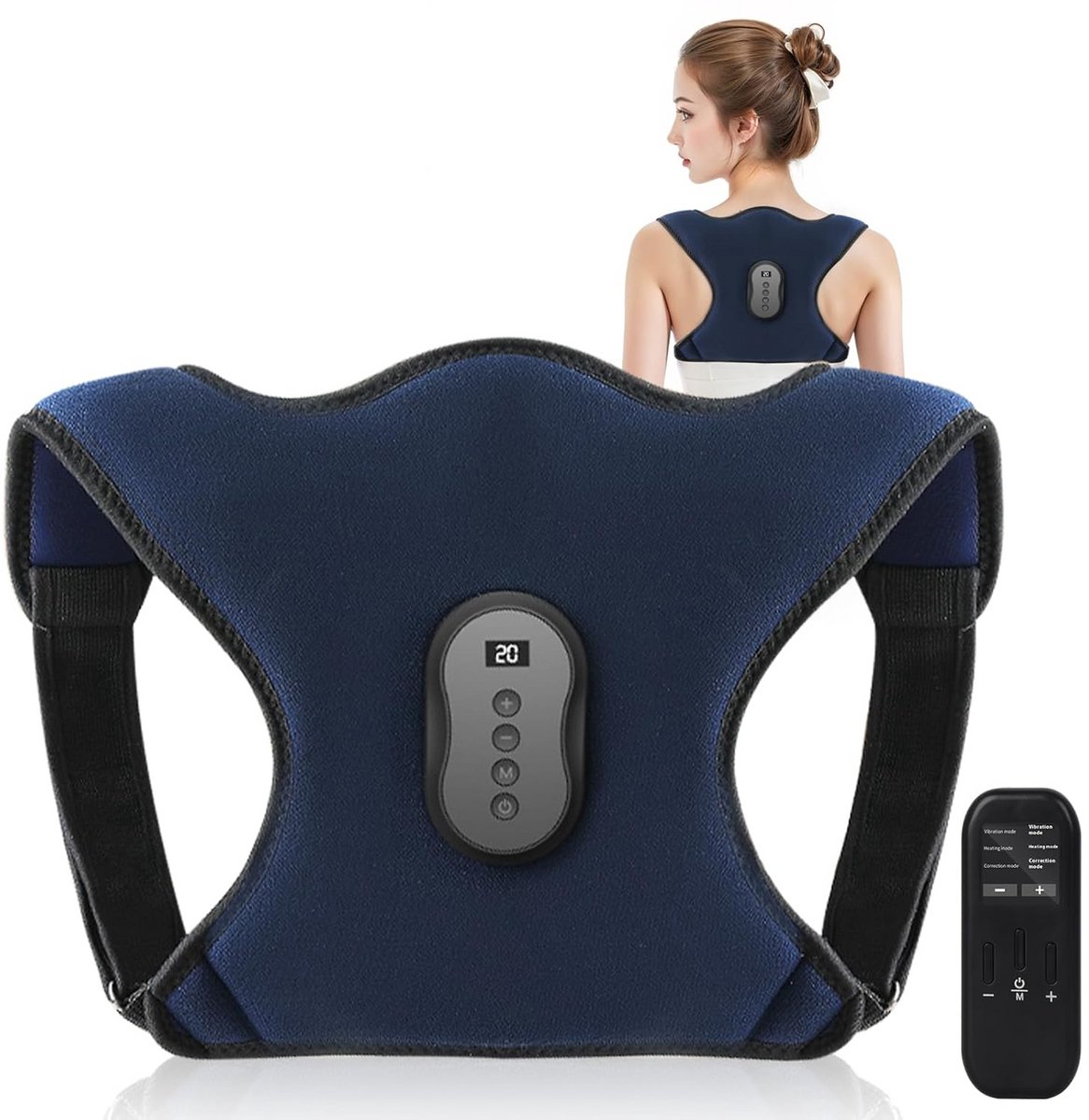 Houdingscorrector met Massagefunctie en Warmte voor Rugondersteuning
