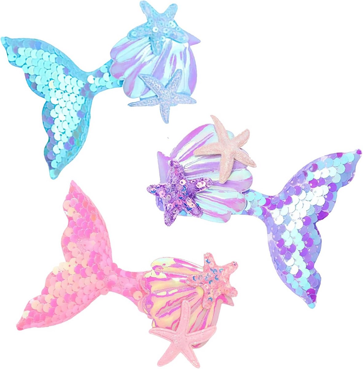 Set van 3 Glinsterende Haarspelden met Zeedieren voor Meisjes