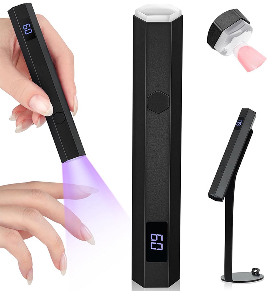 Nagellamp, draagbaar, 2-in-1 draadloze nageldroger, mini LED-gellamp