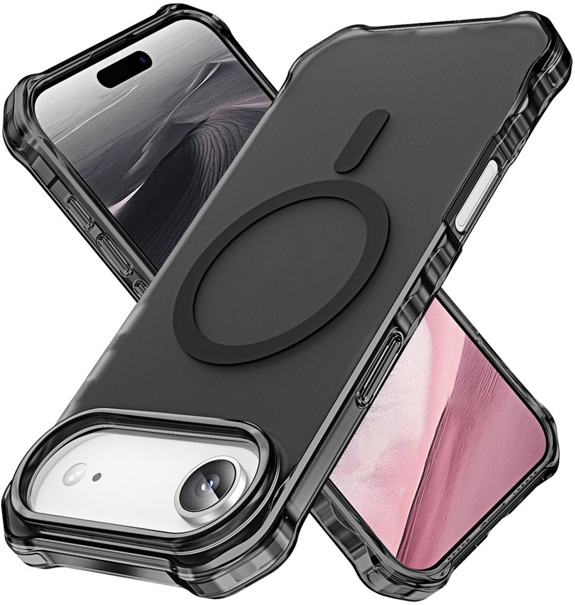 Coverup Hoesje - Geschikt voor iPhone 17 Hoesje - Coverup ShockProof TPU Back Cover - MagSafe Compatible - Zwart