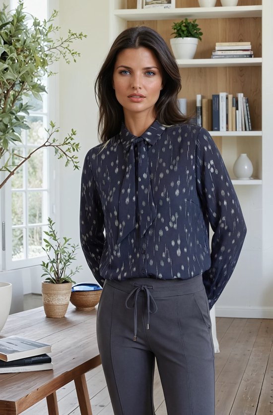 MI PIACE - Travel Blouse Dot Foil Print 202709 Dark Blue