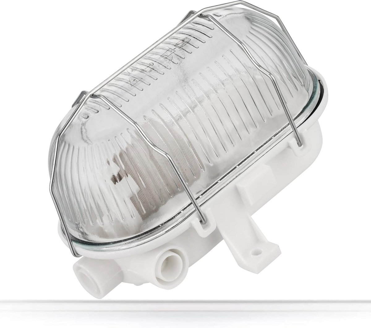 Waterdichte Buitenlamp met Glas en Rooster - IP54 Wand- en Plafondlamp