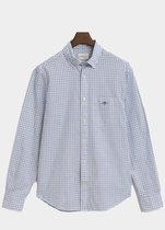 Gant Casual hemd lange mouw Blauw Reg Classic Poplin Micro Chec 3250214/427