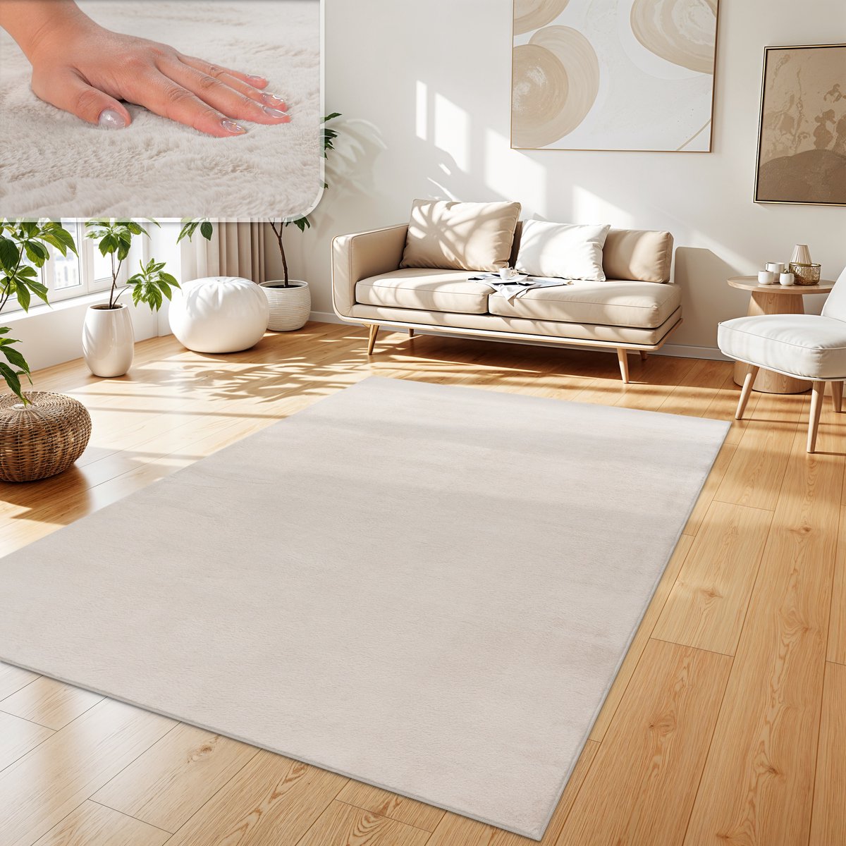 Paco Home Woonkamer tapijt kunstbont pluche hoogpolig shaggy zacht verkrijgbaar in verschillende kleuren 140x200 cm