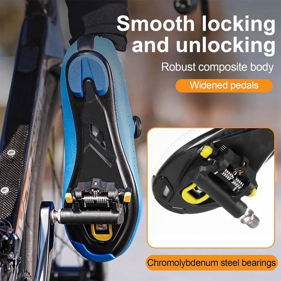 Fietspedaal - Pedaal - Geschikt Voor Shimano Spd-Sl - 9x10 Cm. Antislip Fietspedaal Met Fraaie Details - Voor Racefietsen, Langeafstandsritten En Buitengebruik van Merkloos — afbeelding 3