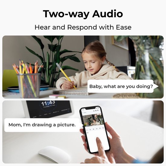 Reolink 5 MP beveiligingscamera binnen, WiFi, pan- en kantelfunctie, 3x optische zoom, automatisch volgen, E1 Zoom van Reolink — afbeelding 4