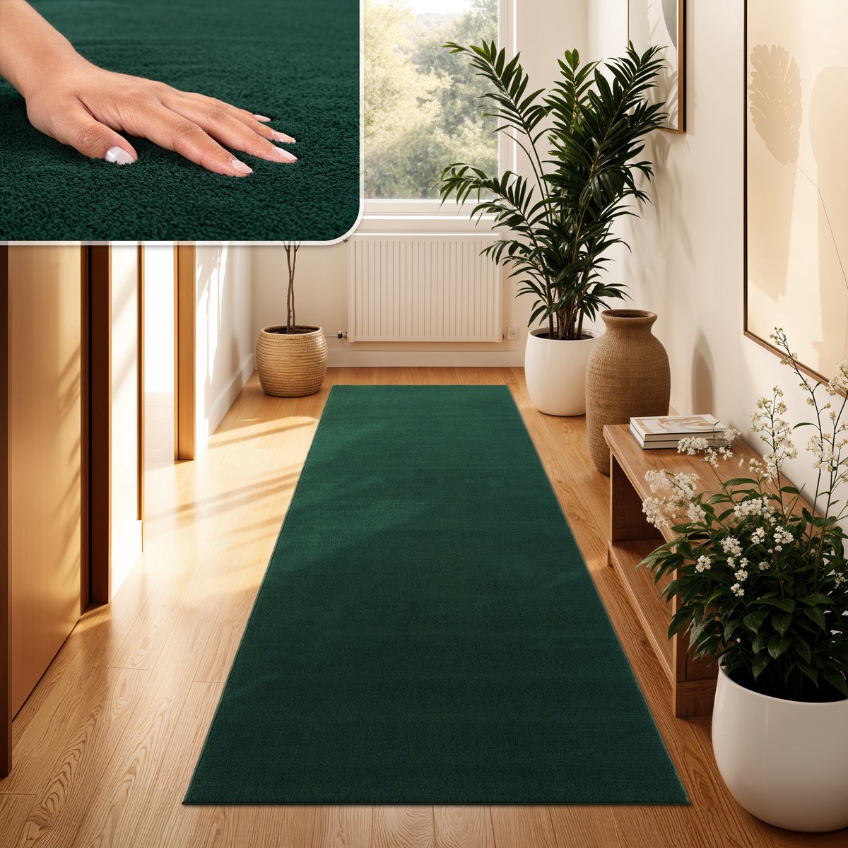 Paco Home Moderne woonkamer tapijt kortpolig wasbaar zacht uni effect bont antislip 100x200 cm