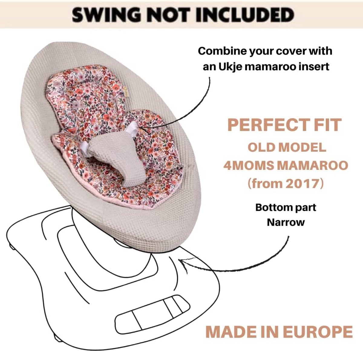 Wafel Pique Stoelhoes voor Baby Wipstoel - Geschikt voor Mamaroo - Zacht Katoen & Wasbaar – foto 7