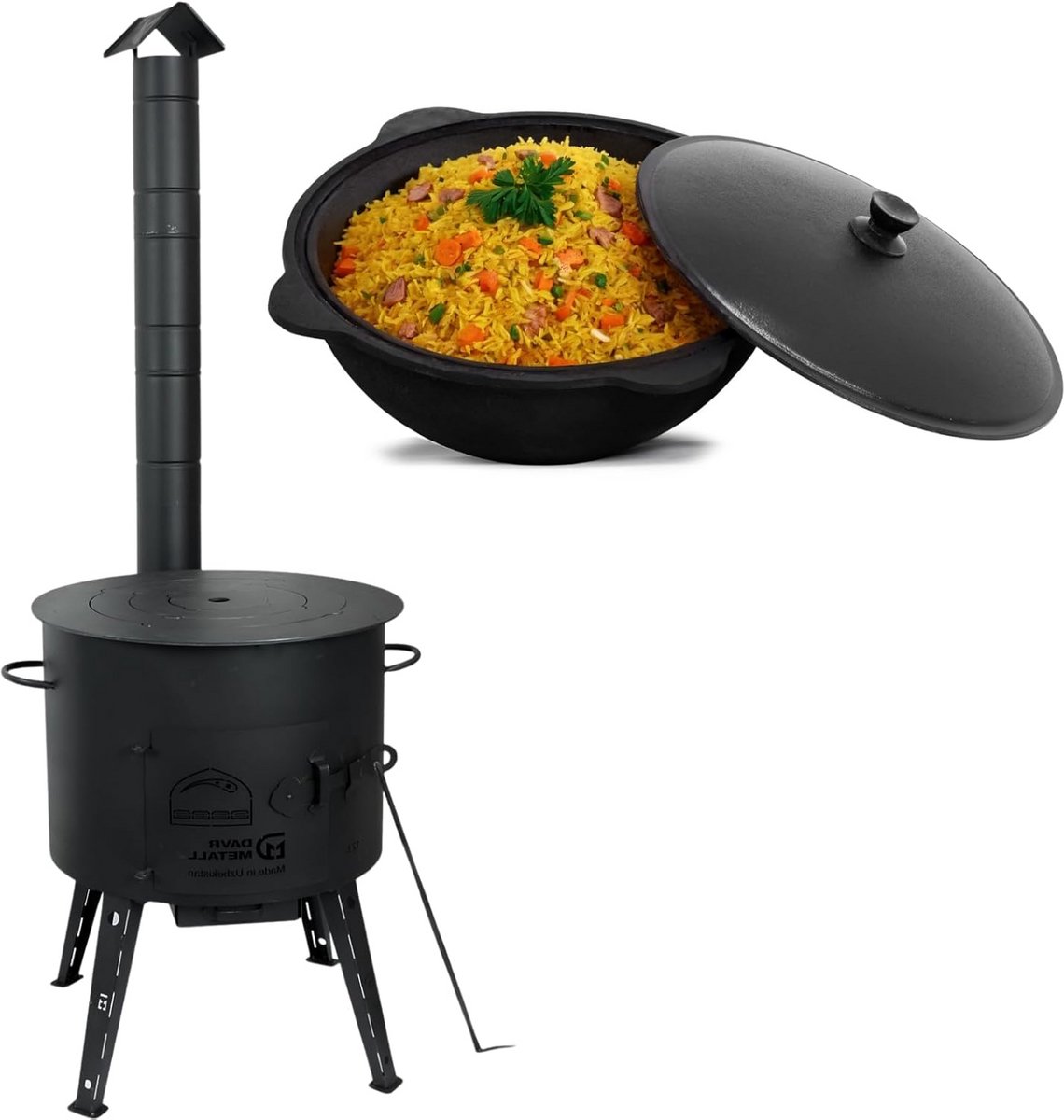 Buitenkeuken Kachel Adapter Ringen Set voor Kazan, Wok of Stoofpot (Ø44 cm)