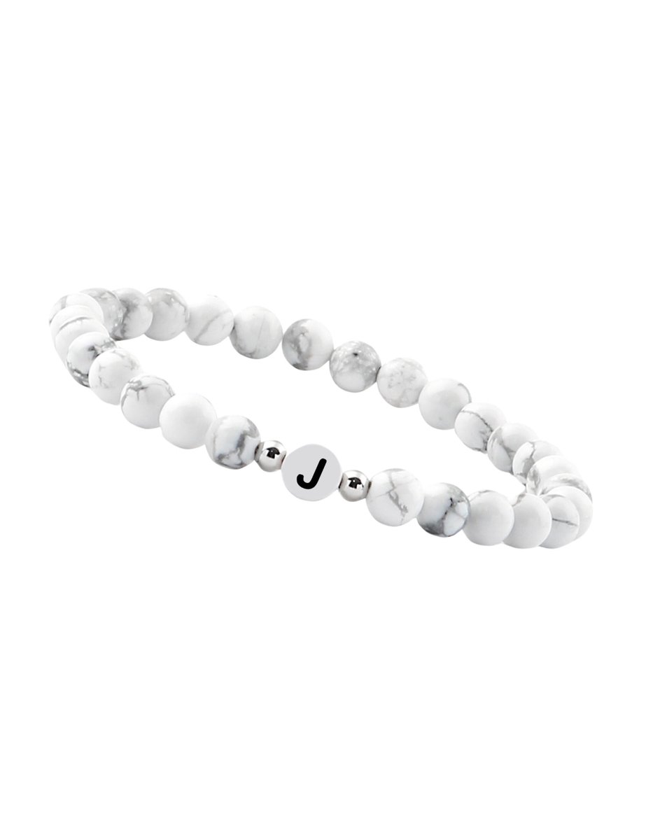 good.designs Parelarmband van howlietstenen met de letter J