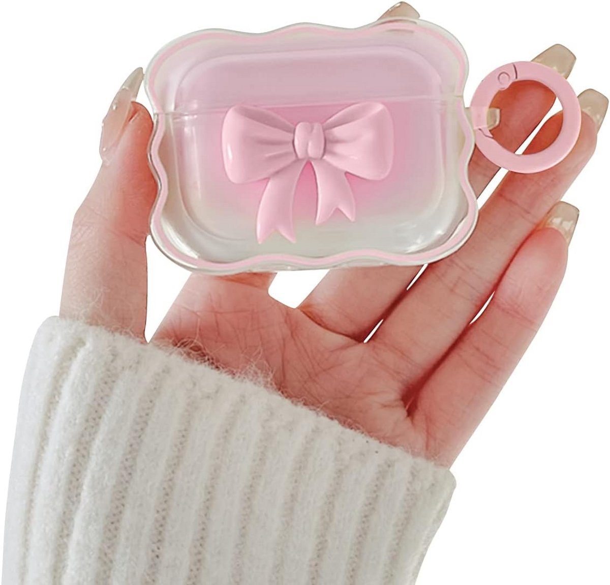 Transparante siliconen hoes voor AirPods Pro 2 / Pro met 3D boog en clip