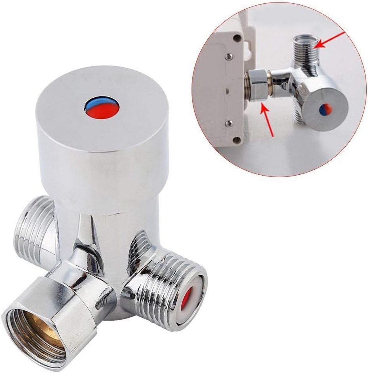 Thermostatische Mengkraan met Temperatuurregeling G1/2 voor Warm en Koud Water