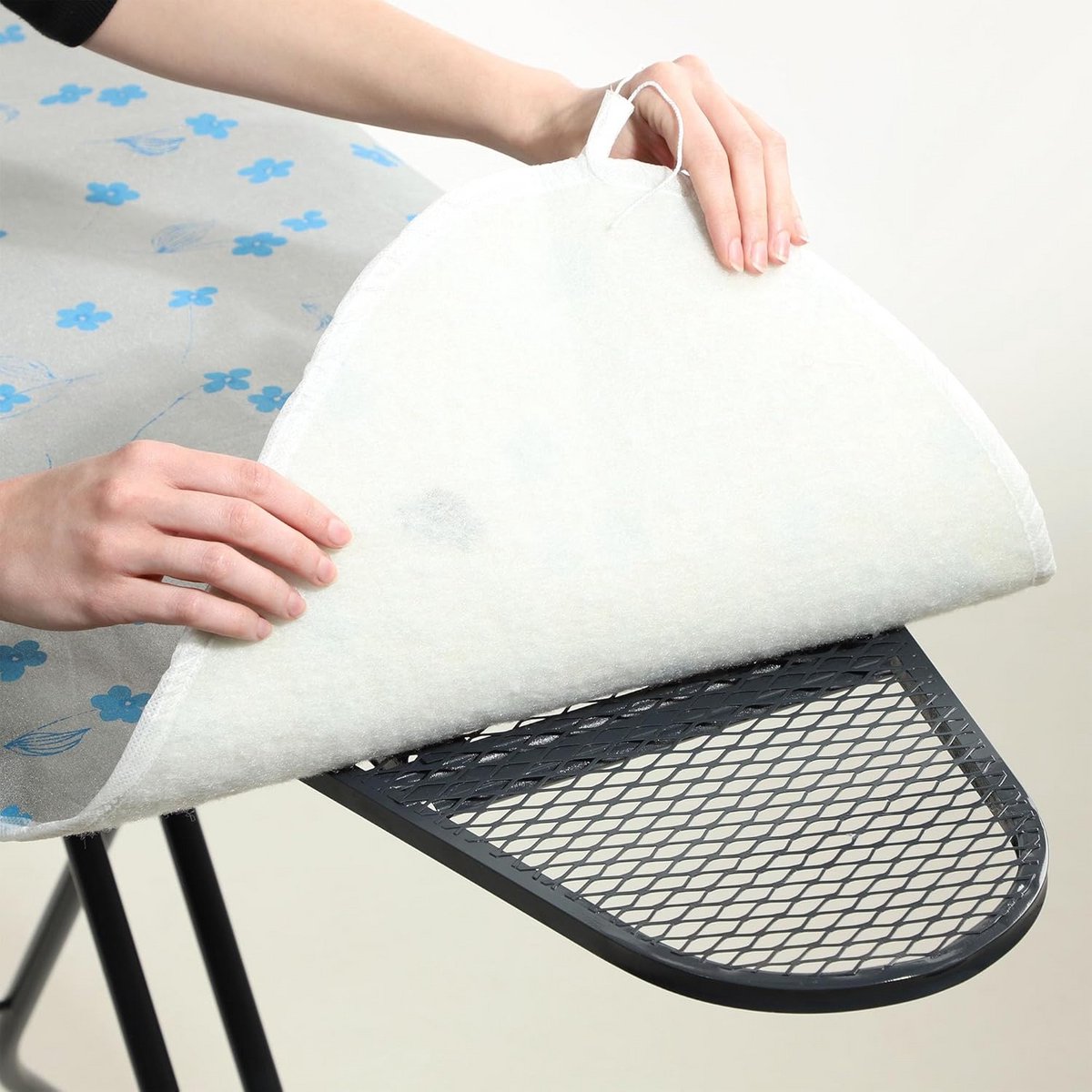 Hittebestendige Strijkplankovertrek met Teflon - Slim Fit Strijkhoes met Trekkoord, 140x55 cm